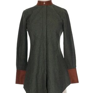 Tuckernuck Button-Down Faux Suede Tunic Shirt